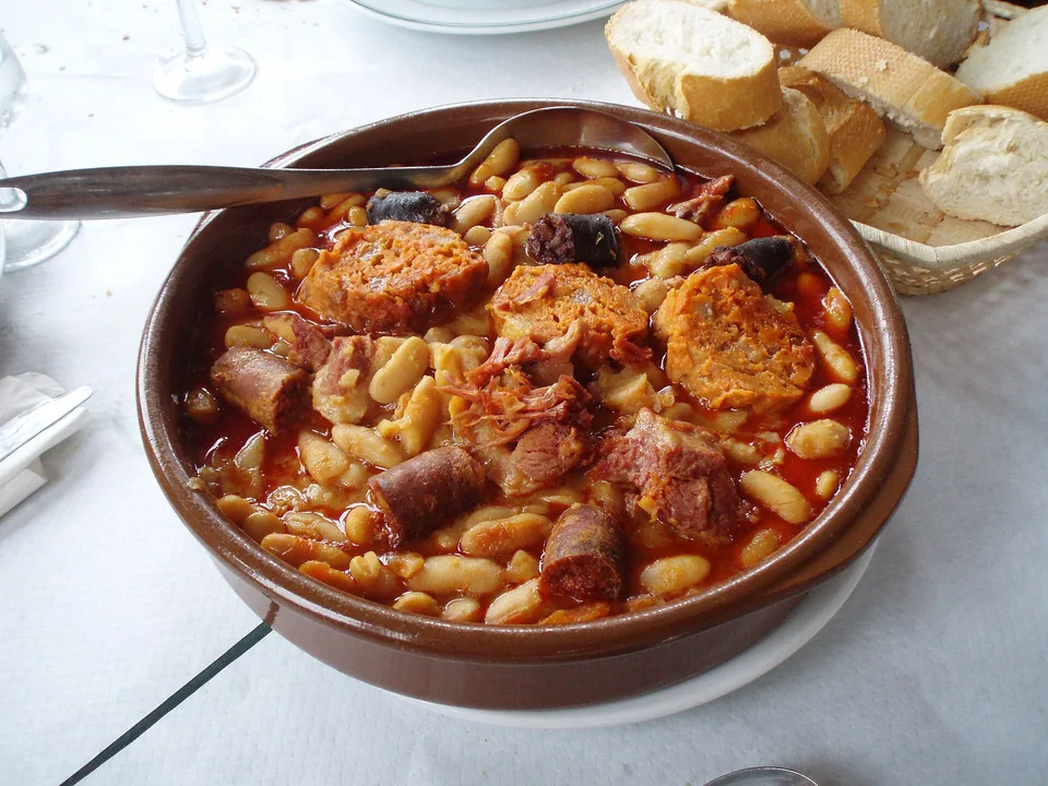 Asturian fabada with creamy white beans, chorizo, morcilla and cured pork