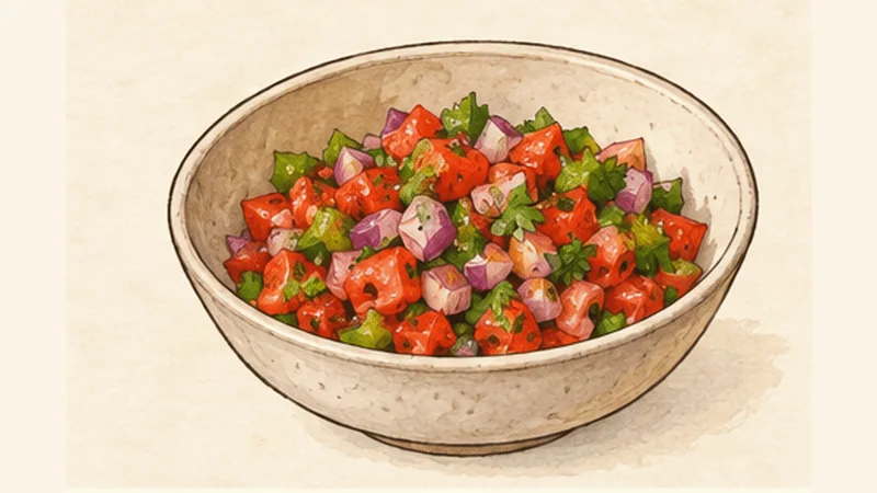 Acarajé com Camarão, step 3: Make the vinaigrette.