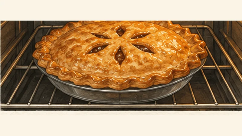 Apple Pie, step 13: Bake hot, then reduce the heat.