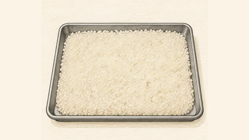 Arancini Siciliani, step 1: Cook and cool the rice.