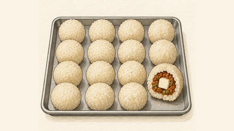 Arancini Siciliani, step 3: Shape 16 rice balls.