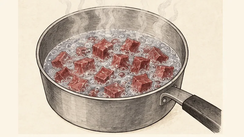 Arroz Carreteiro, step 1: Desalt the beef.