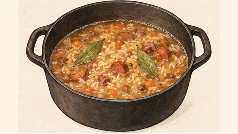 Arroz Carreteiro, step 5: Simmer the rice.