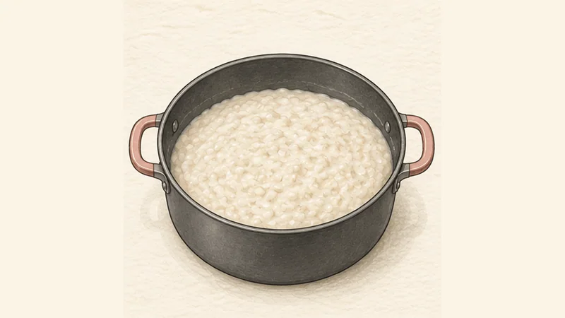 Arroz con Leche, step 3: Simmer the rice slowly in the milk.