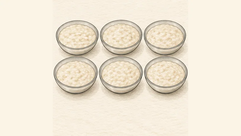 Arroz con Leche, step 5: Portion and chill.