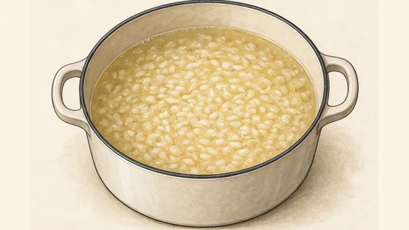 Avgolemono Chicken Soup, step 3: Cook the rice in broth.