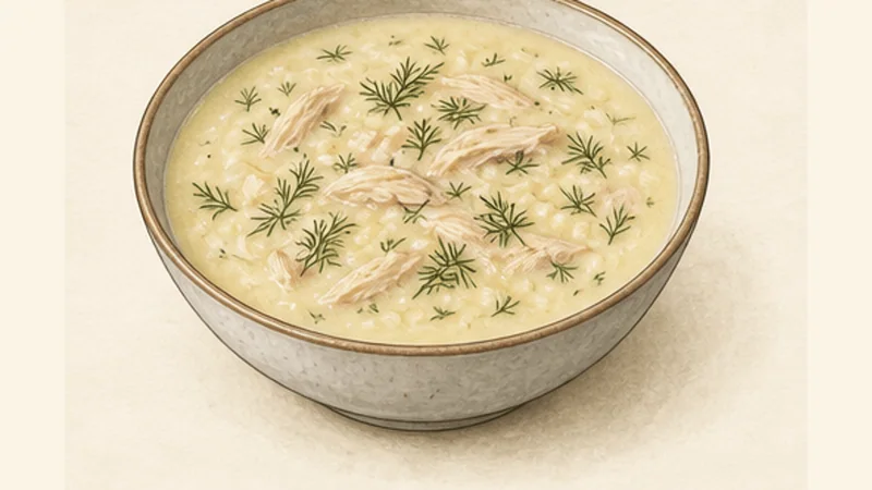 Avgolemono Chicken Soup, step 8: Warm the chicken and serve.