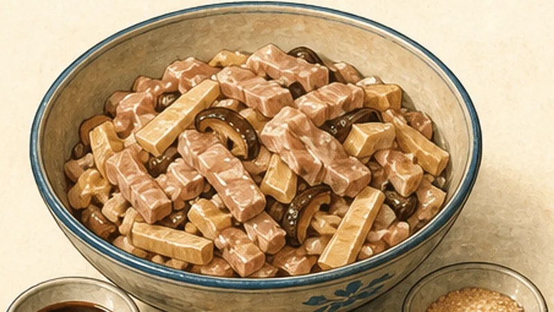 Changhua Ba-Wan, step 1: Season and rest the filling.