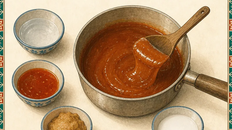 Changhua Ba-Wan, step 7: Thicken the sweet-savory sauce.