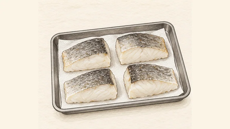 Bacalao al Pil-Pil, step 1: Desalt the cod for 36 hours.