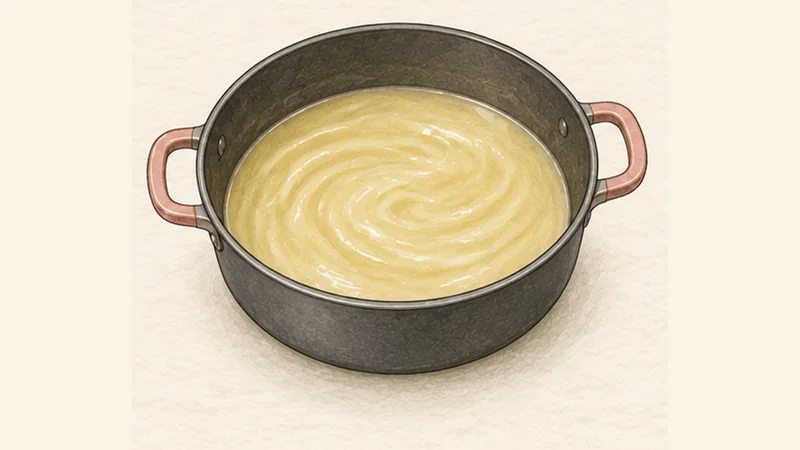 Bacalao al Pil-Pil, step 5: Build the pil-pil emulsion.