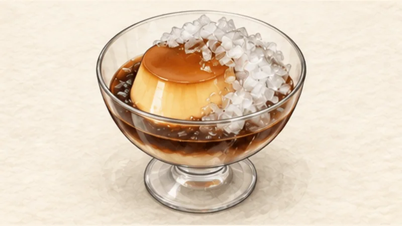Bánh flan — Vietnamese caramel custard, step 8: Serve with coffee and ice if desired.