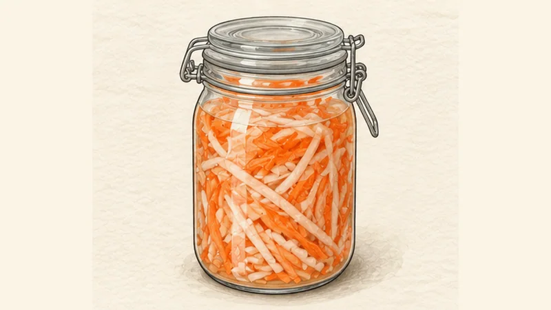Bánh Mì Thịt — Vietnamese Cold-Cut Baguette, step 2: Make a quick pickle.