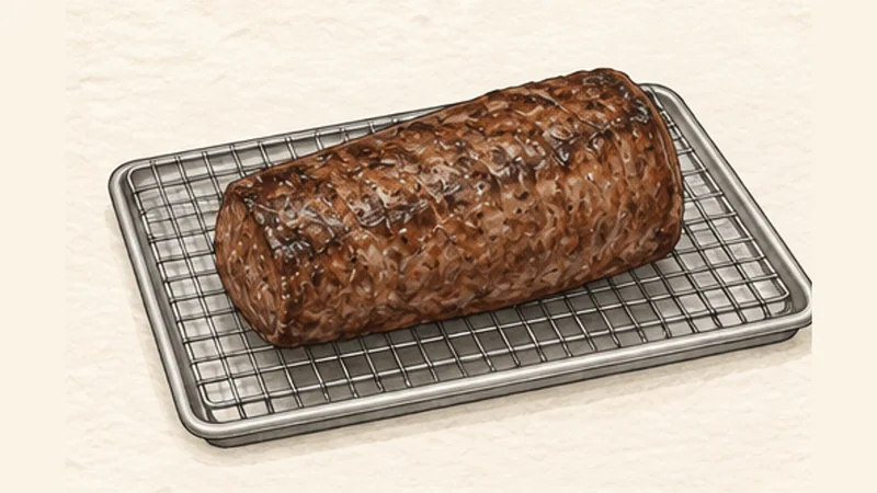 Beef Wellington, step 1: Sear and cool the beef.