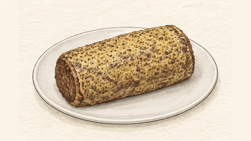 Beef Wellington, step 3: Brush with mustard and chill.