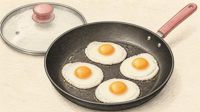 Vegetable bibimbap, step 9: Fry the pasteurized eggs.