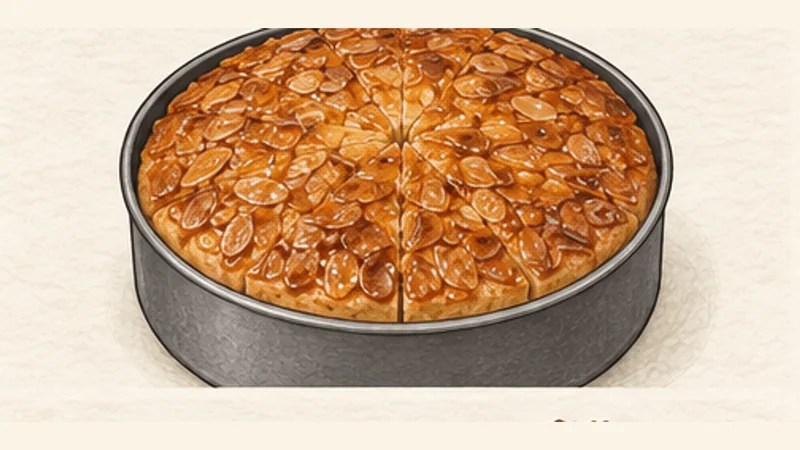 Bienenstich, step 7: Bake until caramelized.