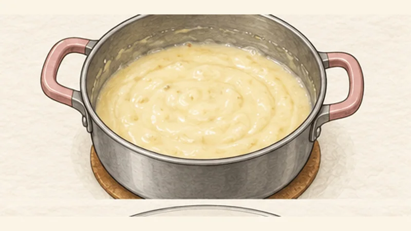 Bienenstich, step 8: Cook the vanilla custard.