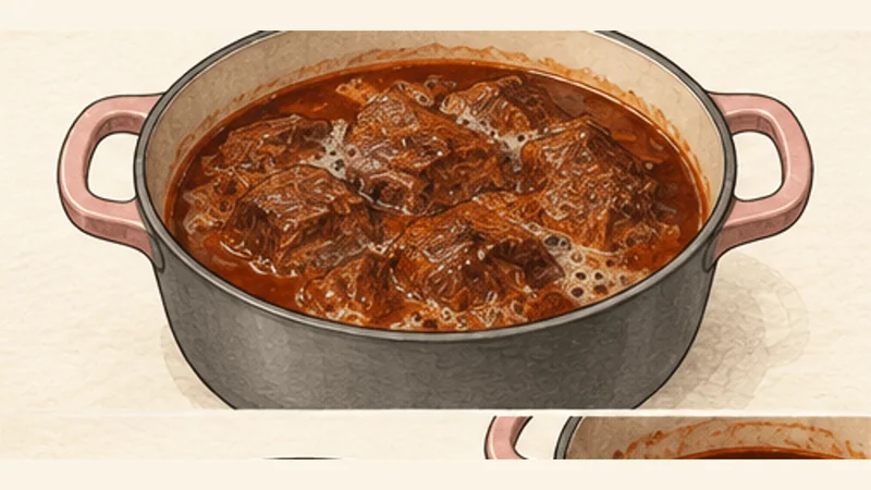 Birria de Res, step 8: Add water and seal the pot.