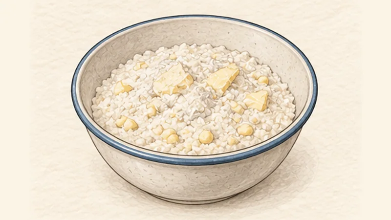 Biscuits and Sausage Gravy, step 2: Cut butter into the dry ingredients.