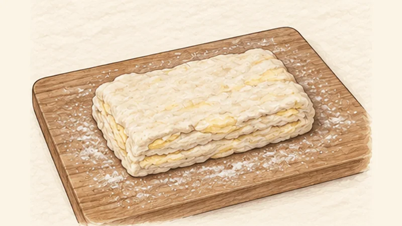 Biscuits and Sausage Gravy, step 3: Add buttermilk and fold the dough.