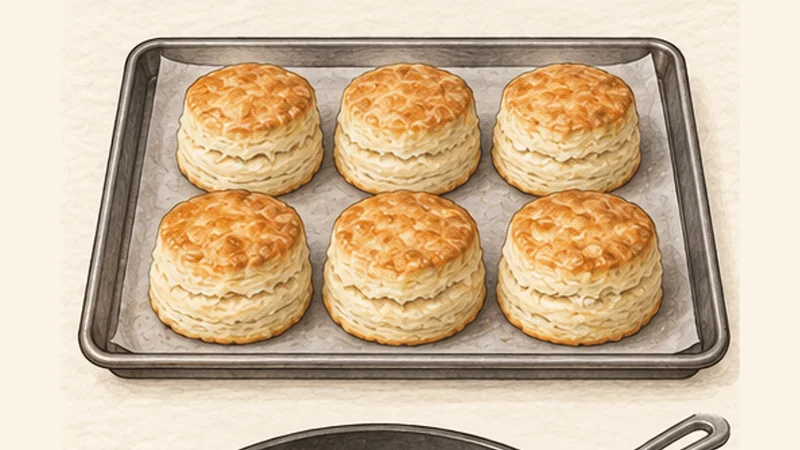 Biscuits and Sausage Gravy, step 4: Cut and bake the biscuits.