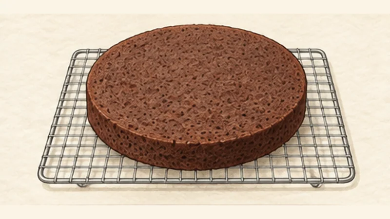 Schwarzwälder Kirschtorte, step 2: Cool the sponge completely.