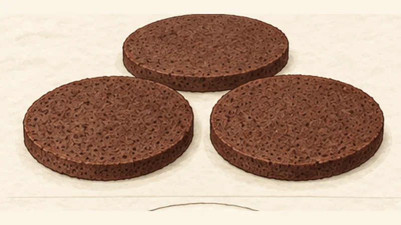 Schwarzwälder Kirschtorte, step 4: Split into three layers.