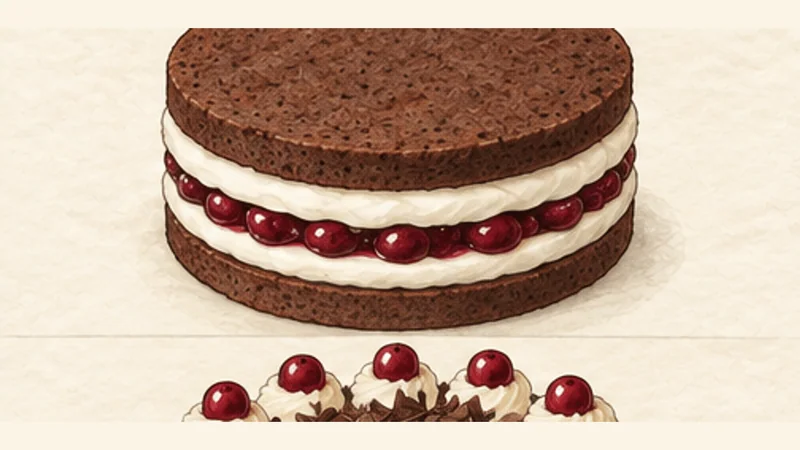 Schwarzwälder Kirschtorte, step 8: Build the second layer.