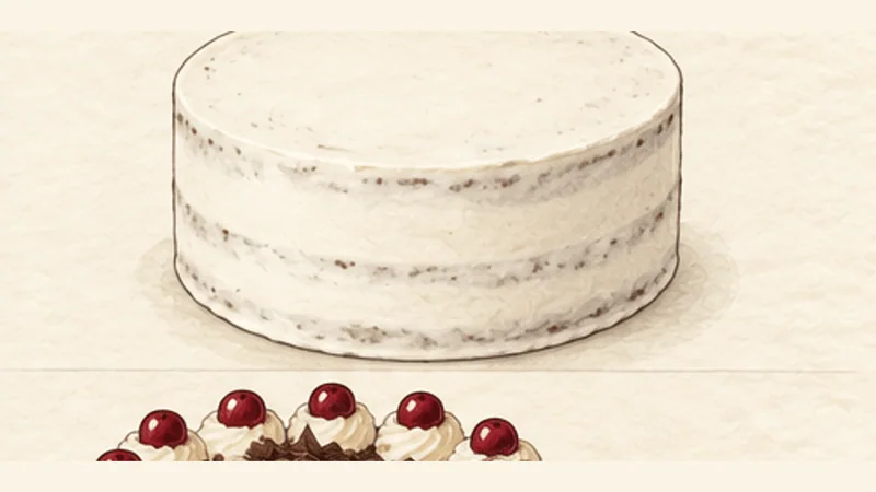 Schwarzwälder Kirschtorte, step 9: Add the top and crumb coat.