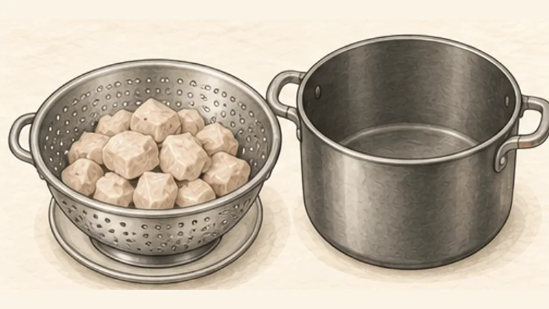 Blanquette de Veau, step 2: Blanch and drain.