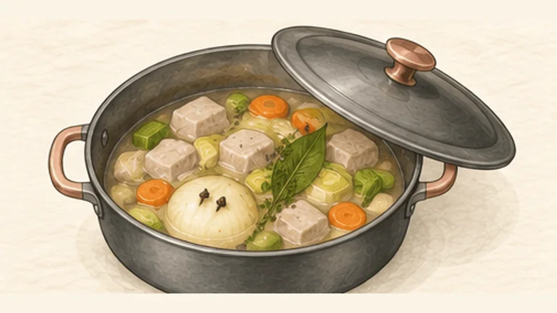 Blanquette de Veau, step 3: Poach gently.
