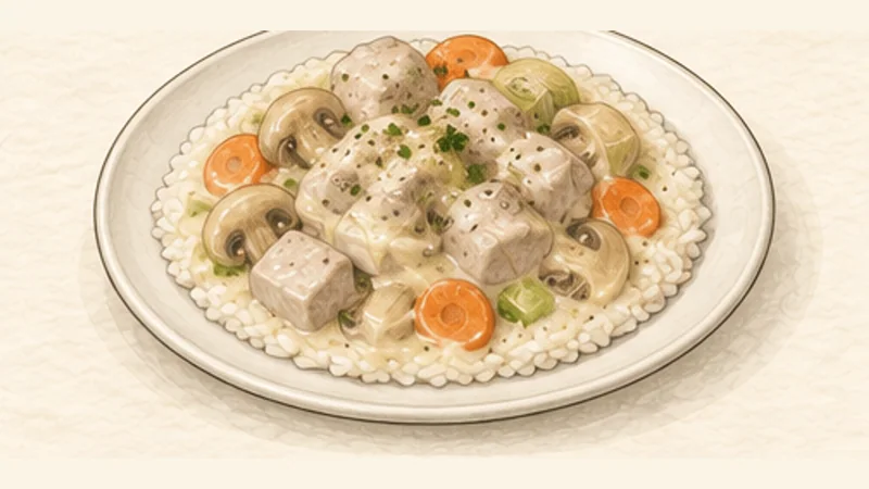 Blanquette de Veau, step 10: Serve on warm rice.