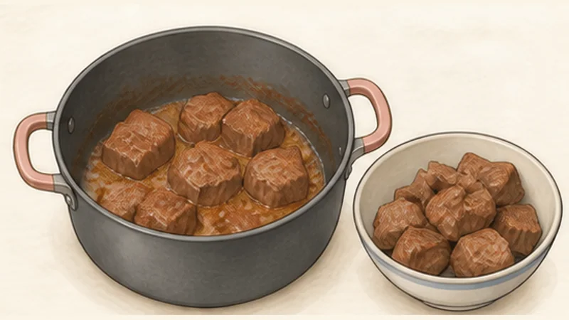 Bò kho — lemongrass beef stew, step 3: Brown the beef in batches.