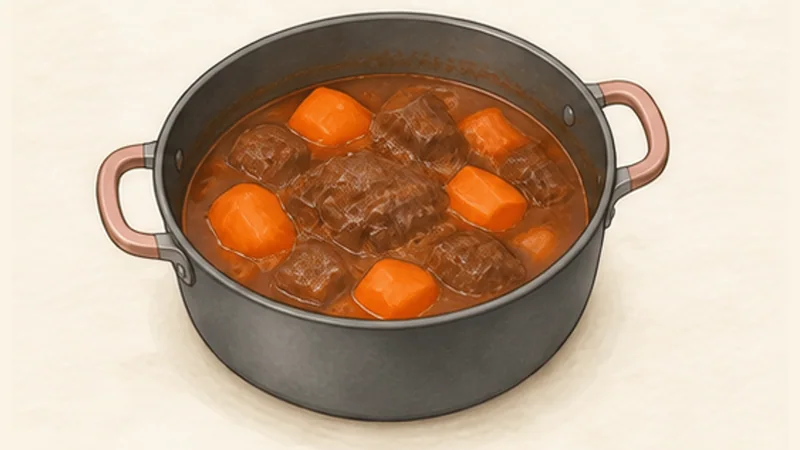 Bò kho — lemongrass beef stew, step 7: Cook the carrots.
