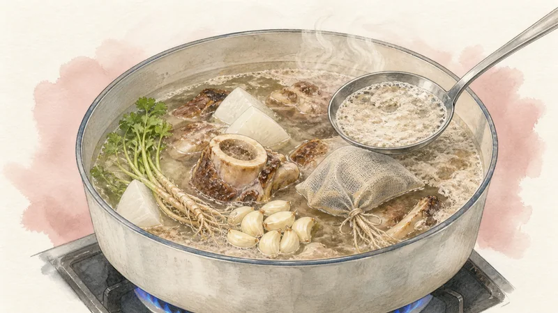 Beef Boat Noodles, step 4: Start the long broth.