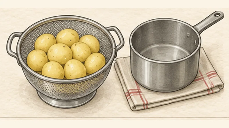 Boeuf Bourguignon, step 8: Boil the potatoes.
