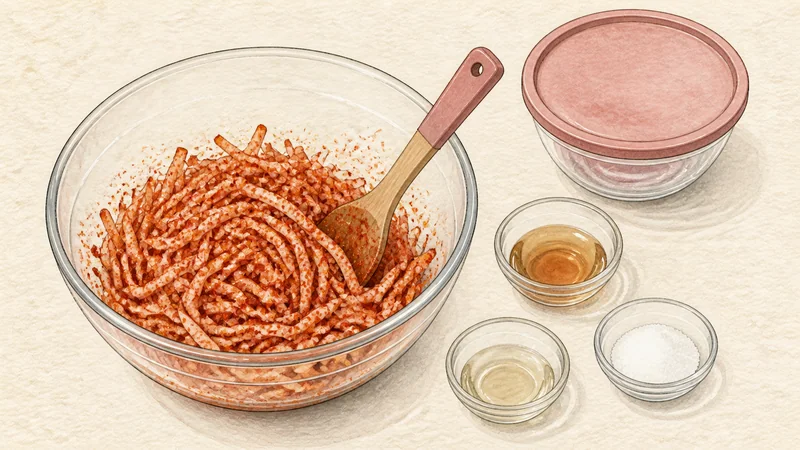 Bossam with radish salad, step 4: Season the spicy radish salad.