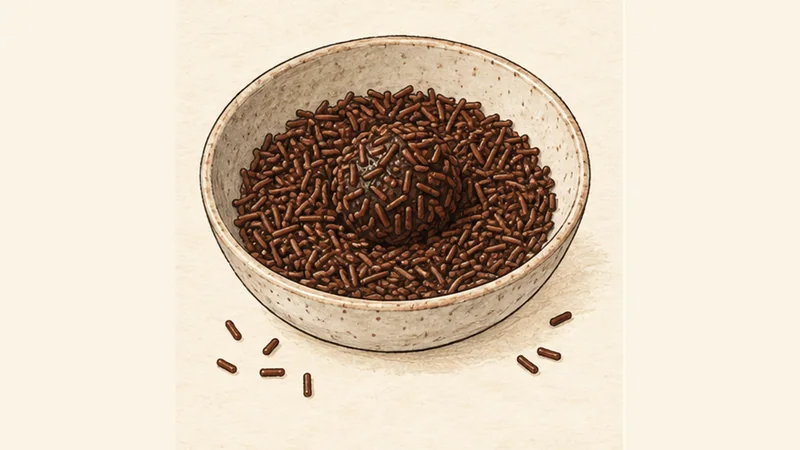 Brigadeiro, step 5: Coat with sprinkles.