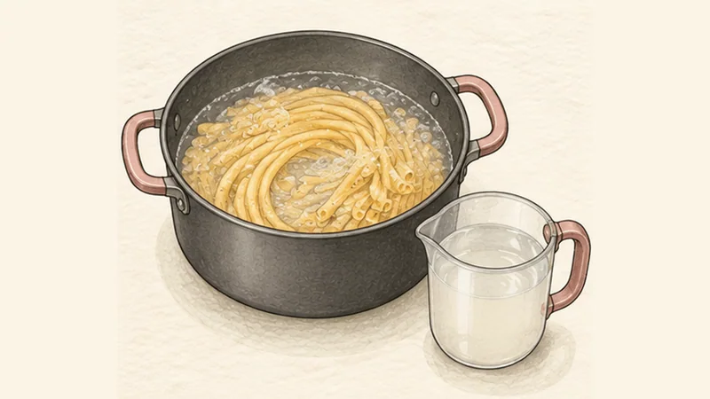 Bucatini all’Amatriciana, step 3: Boil the bucatini.