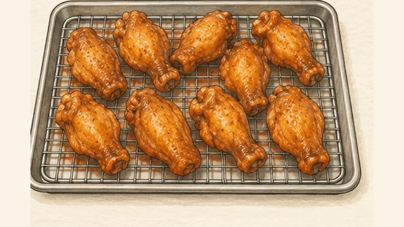 Buffalo Wings, step 6: Drain until the skin stays crisp.