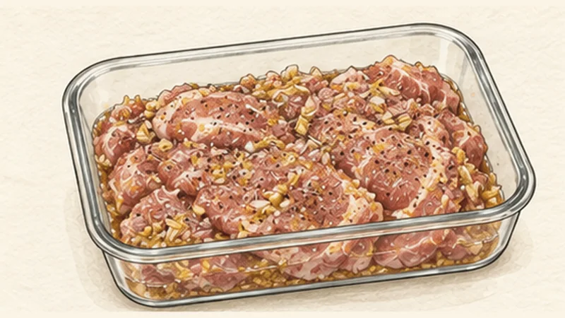 Grilled Pork Noodle Bowls (Bún Thịt Nướng), step 1: Marinate the thin pork.