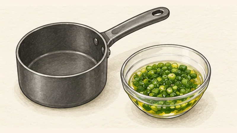 Grilled Pork Noodle Bowls (Bún Thịt Nướng), step 4: Make scallion oil.