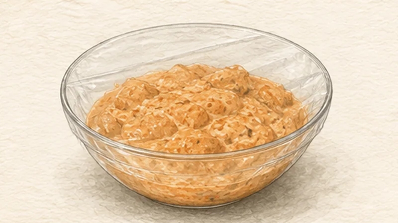 Butter Chicken, step 1: Marinate the chicken.