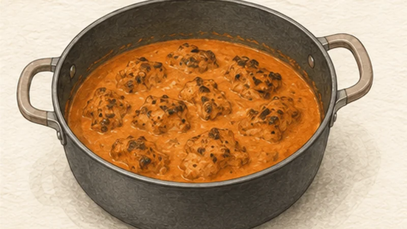Butter Chicken, step 6: Return the roasted chicken.