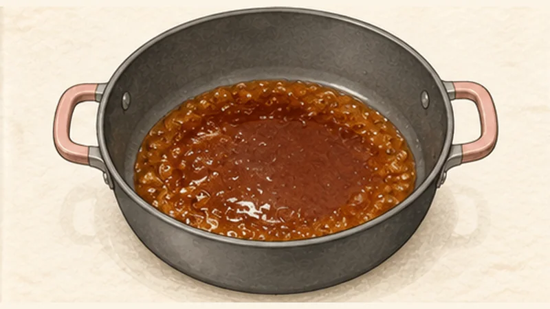 Cá kho tộ — caramel-braised fish, step 2: Make amber caramel.