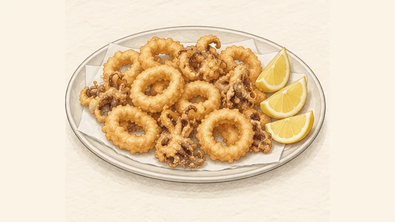 Calamares a la Romana, step 5: Drain, season and serve immediately.