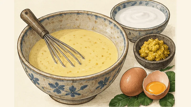 Cambodian Fish Amok (Amok Trey), step 3: Mix the coconut custard.