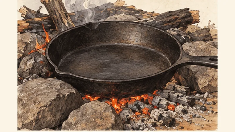 Métis-Style Campfire Bannock, step 1: Prepare the cooking area.