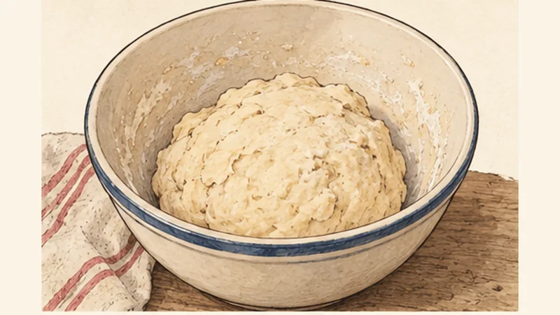 Métis-Style Campfire Bannock, step 3: Make a soft dough.